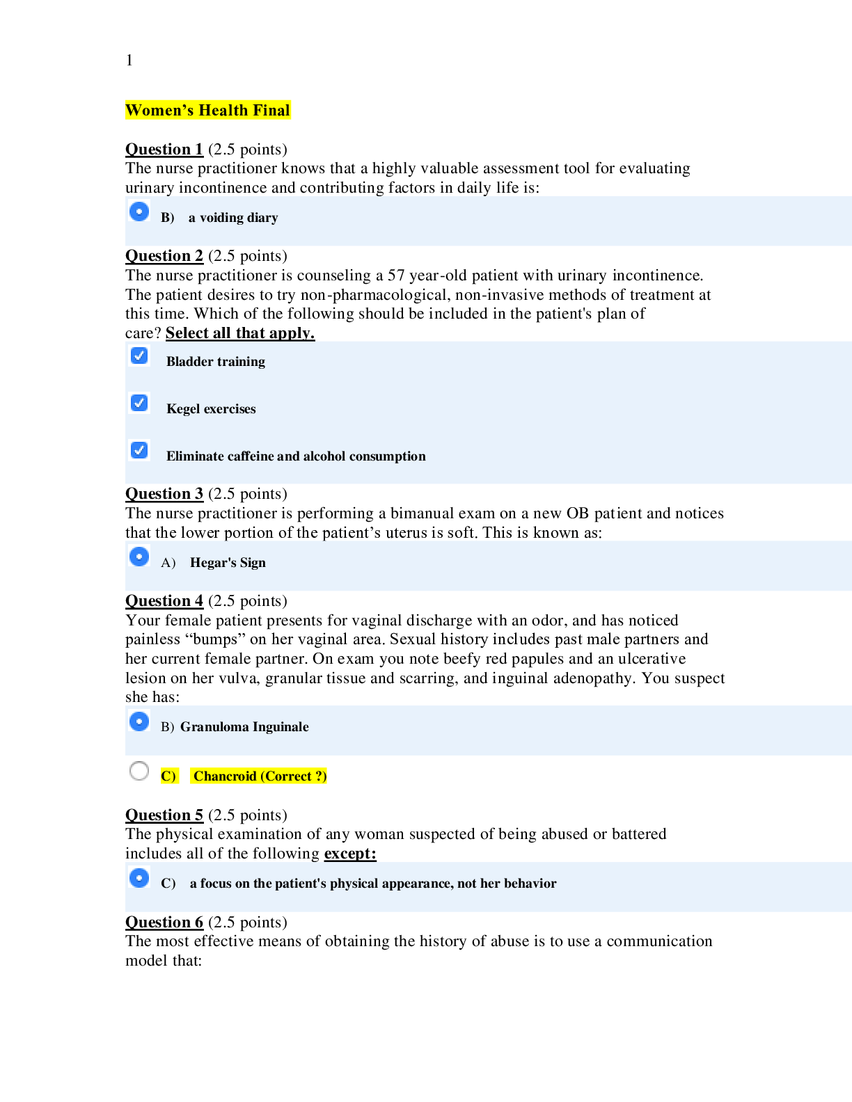 Preview image for NSG 6430 Women's Health Final (Questions and Answers)